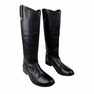 Frye Women's Leather Melissa Lug Button Knee-High Boots In Black Size 6.5B